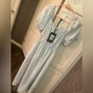 Who What Wear Blue Floral Dress